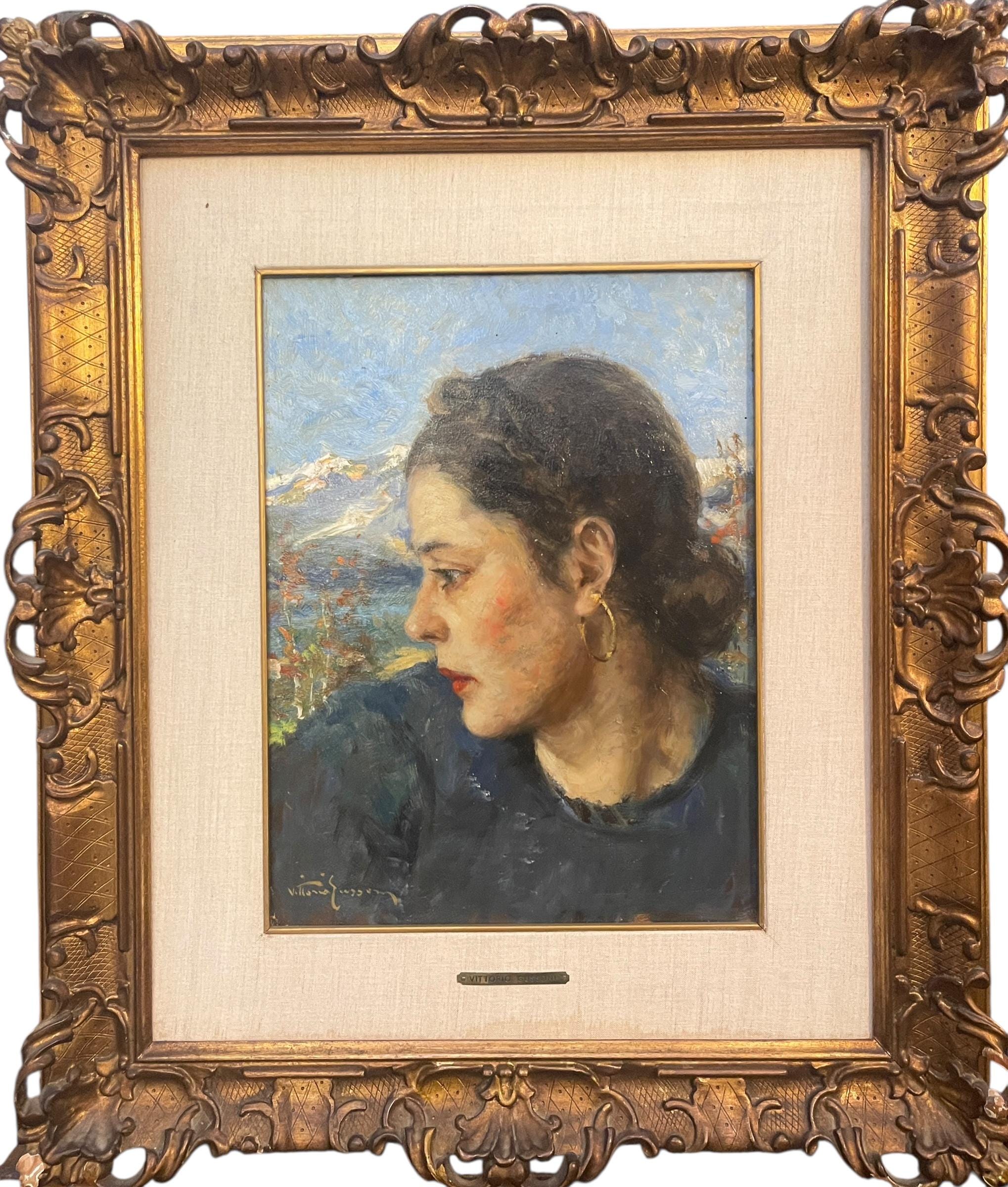 女性の肖像画 油絵 油彩画、女性の肖像画、ヴィットリオ・グッソーニ、19世紀 - Etsy 日本