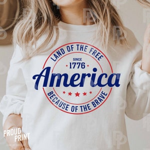 America land of the free because of the brave Svg. 4th July Svg. Patriotic SVG. Independence Day Svg. Fourth of july Svg. America Shirt Svg
