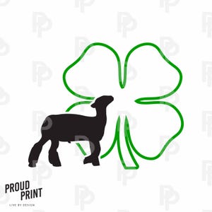 4H clover Sheep Svg. 4-H Clover Svg. 4H Showmanship Svg. 4-H Lamb Svg. 4-H clover clipart. Green four clover Svg. 18 USC 707 Svg. Cricut.