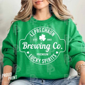 Leprechaun Brewing Co SVG. St Patricks Day Svg. Happy go lucky Svg. Clover Leaf Svg. Irish Svg. Shamrock Svg. St Patricks Shirt Svg. Cricut.