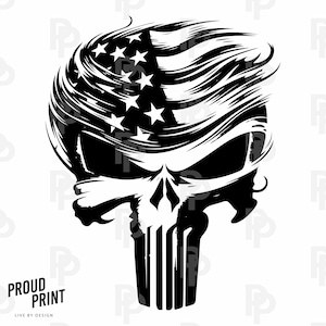 Trump Punisher Svg. Skull Svg. Punisher Svg. USA Flag Svg. Patriotic Svg. Punisher Skull Svg. Silhouette. Cricut. DXF. Vector. Laser file.