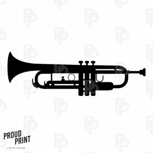 Trumpet Svg. Trumpet Silhouette. Music Svg. Classic Player Svg. Trumpet Cricut. Trumpet Clipart. Trumpet Vector. Trumpet Cutting file. DXF.