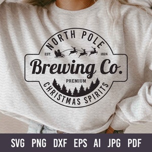 North Pole Christmas Brewing Co SVG. Christmas Svg. Funny Christmas Svg. Merry Christmas Svg. Christmas Trees Svg. Christmas Shirt Svg.