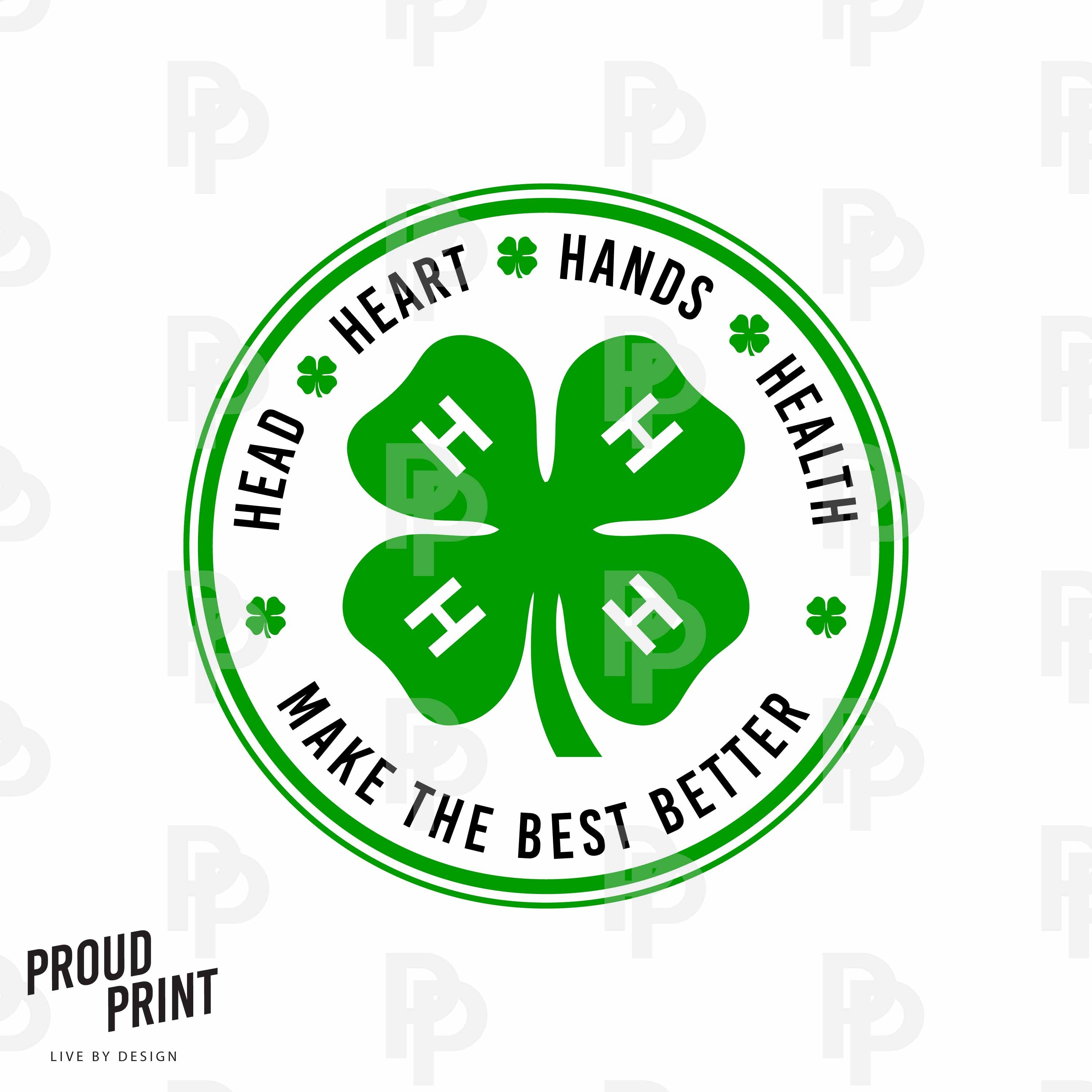 4-H Clover SVG: St Patricks Day Shamrock Cut File (digital
