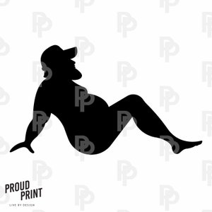 Papa Bod mollige man wandelende hond zwart silhouet SVG persoon ...