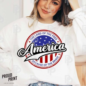 America land of the free because of the brave Svg. 4th July Svg. Patriotic SVG. Independence Day Svg. Fourth of july Svg. American Shirt Svg