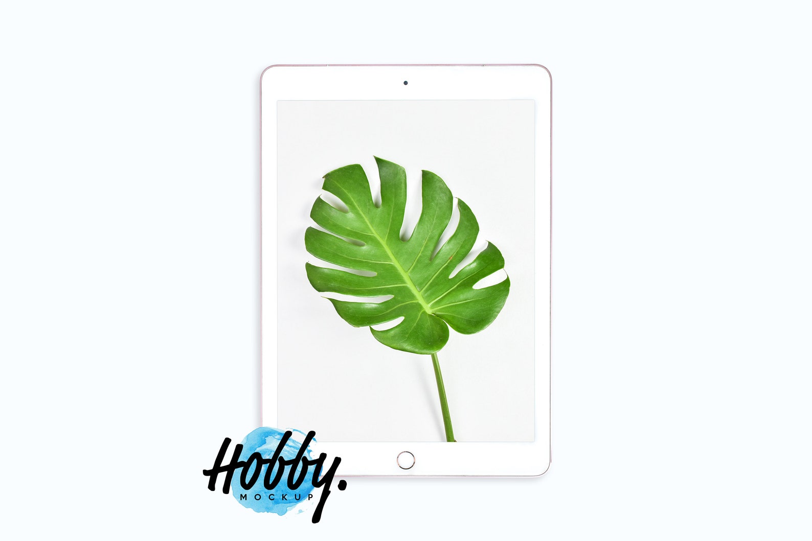 Download Flat lay white iPad with white screen Mockup. iPad. Frame ...