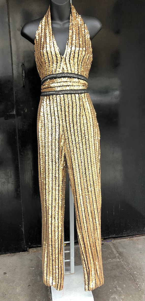 1990’s gold sequin catsuit