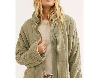 Free People Dolman Quilted Knit Jacket 