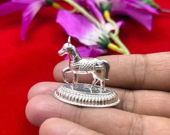 Handcrafted Silver Horse Figurine- Artistic Home Accent