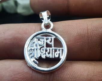 Shree Shyam Baba Silver Pendant, Initial Necklace, Hindu God Symbol, Silver Lord Pendant, Hindu Strength, Krishna Pendant Hindu Religious