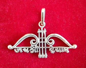 Hindu God Symbol, Shree Shyam Baba Silver Pendant, Silver Lord Pendant, Hindu Strength, Arrow Pendant, Krishna Pendant Hindu Religous