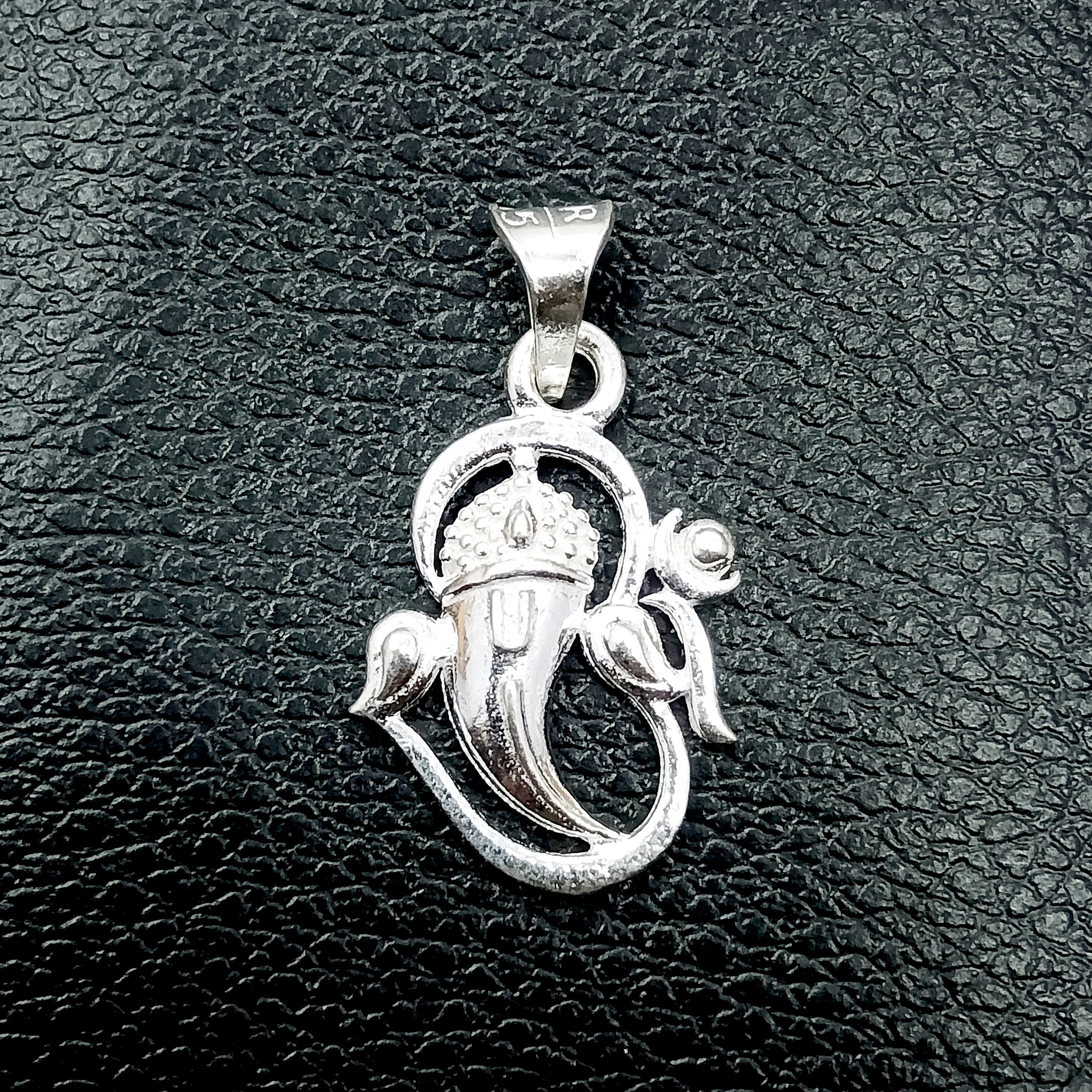 Ruby 925 Silver Plated Lord Ganesh Pendant Handmade Jewelry 4 cm R-17747