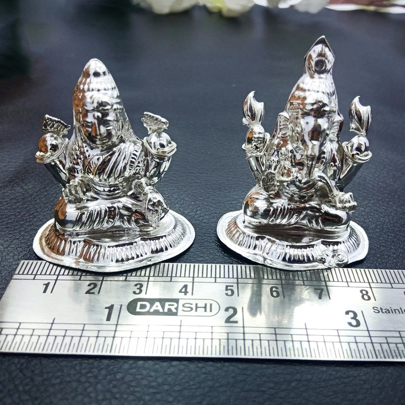 999 Fine Silver Ganesh Laxmi Idols Hindu Goddess Laxmi Etsy