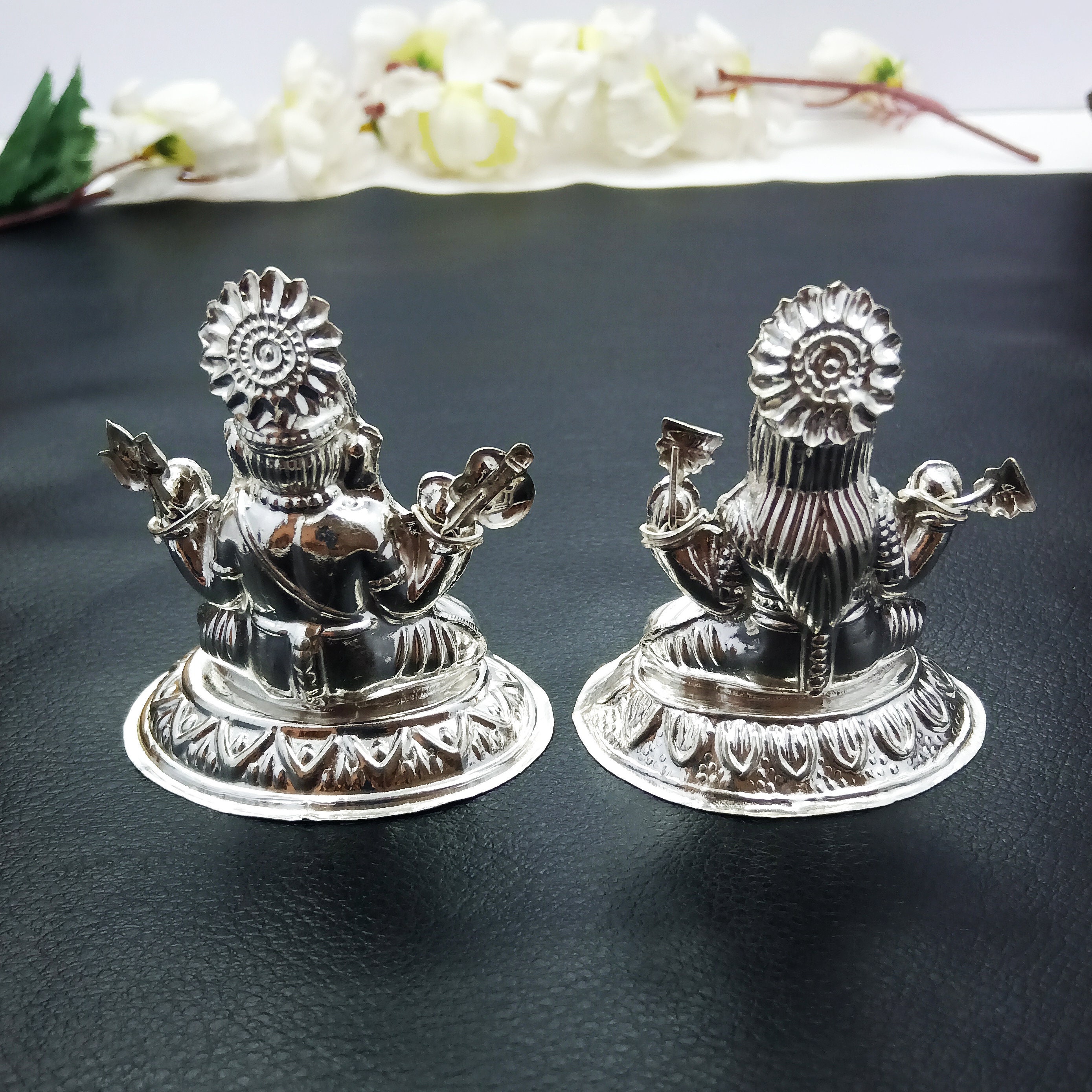 999 Fine Silver Ganesh Laxmi Idols Devotional Article Hindu Etsy