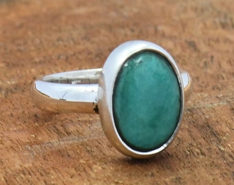 Turquoise Ring, Handmade 925 Sterling Silver Ring, Turquoise Gemstone, December Birthstone, Turquoise Jewelry Size 7