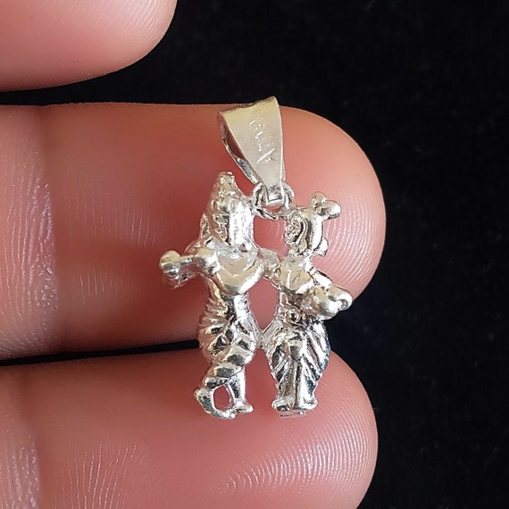 Pure Silver Radha Krishna Pendant 