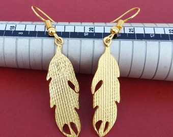 Designer Brass Earrings, Handmade 18k Gold Plated Earring, Women Earring, Brass Jewelry, Gift Earrings, Brass Earrings Charm