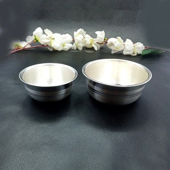 Buy Pure Silver Bowls and Spoons Serving Dishes, Baby Serving Utensils, Baby  Silver Bowl Used to Pooja or Baby Serving Vegetable or Dishes -  Israel