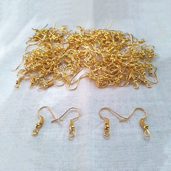 Bulk Gold Plated Fish Hook Earring Wires, Gold Plated Hook Dangle, Earrings  Basics, French Hook Earring, Wholesale Findings, French Ear Wire -   Canada