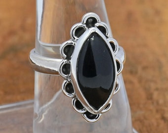 Black Onyx Ring, Women Ring, 925 Silver Ring, Boho Ring, Dainty Ring, Handmade Ring, Statement Ring, Silver Ring, Black Onyx Jewelry