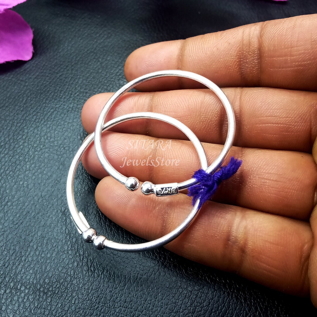 New born baby silver bangles Clearance