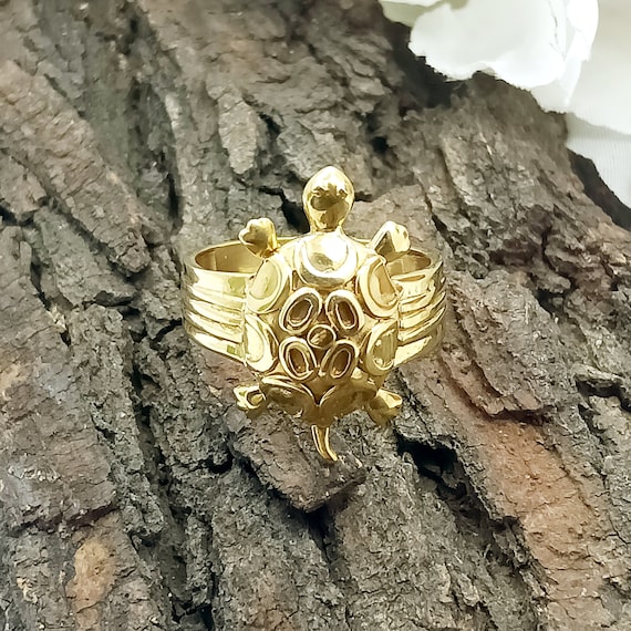 Buy Tortoise Ring Handmade Brass Ring Over Sea Turtle Ring 18K