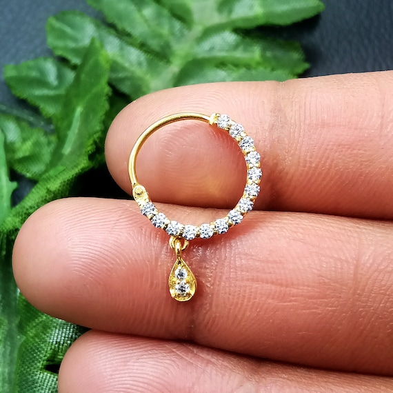 Diamond Nose Ring Gold Nath Indian Nose Ring Bollywood Bridal