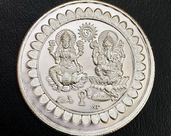 99.90% Pure Silver 250grams Laxmi Ji Ganesh Ji Silver Coin, Silver Coins, Best Gift For Every Occasion, EXPRESS FREE SHIPPING