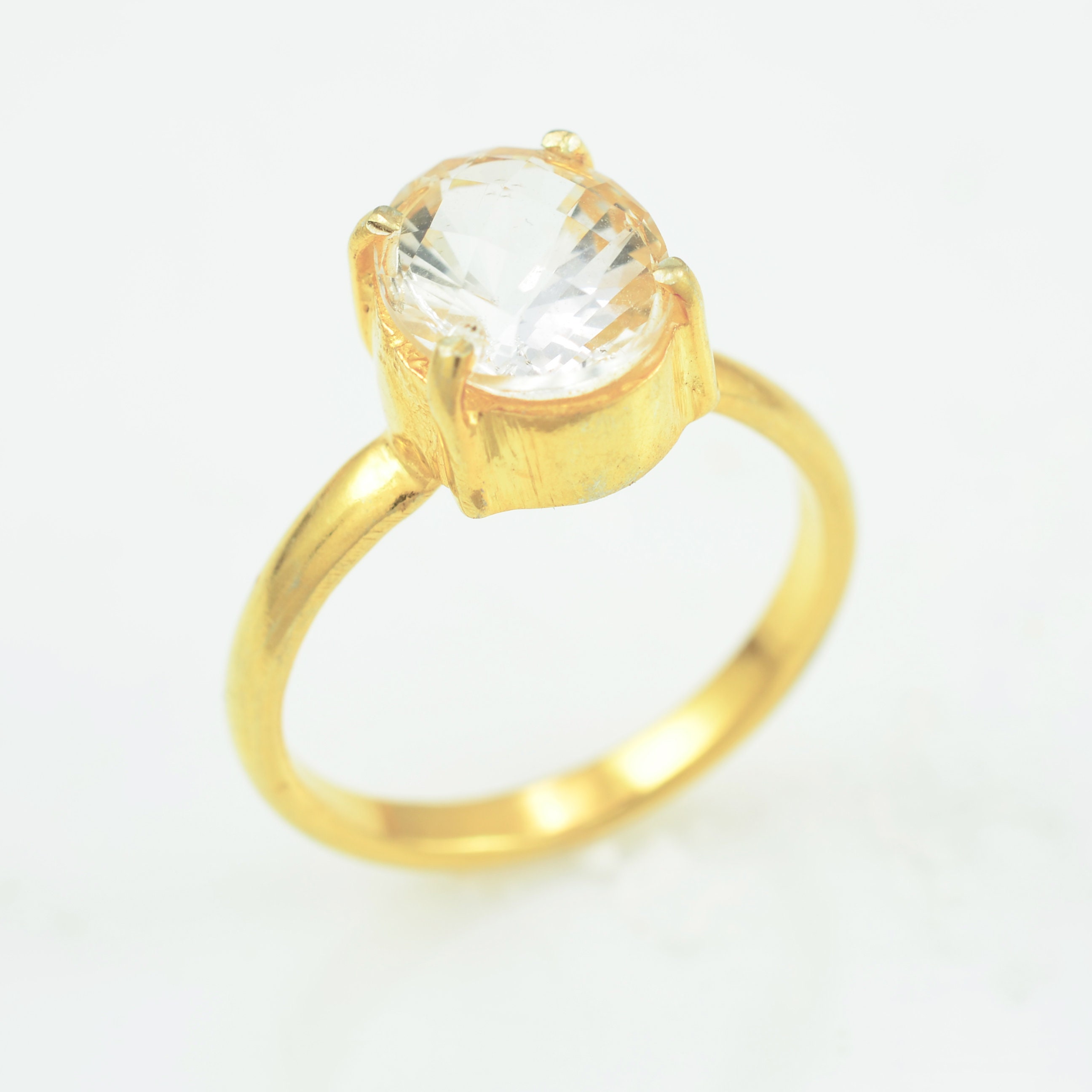 Natural Crystal Rings 18k Gold Plated Crystal Ring Crystal - Etsy