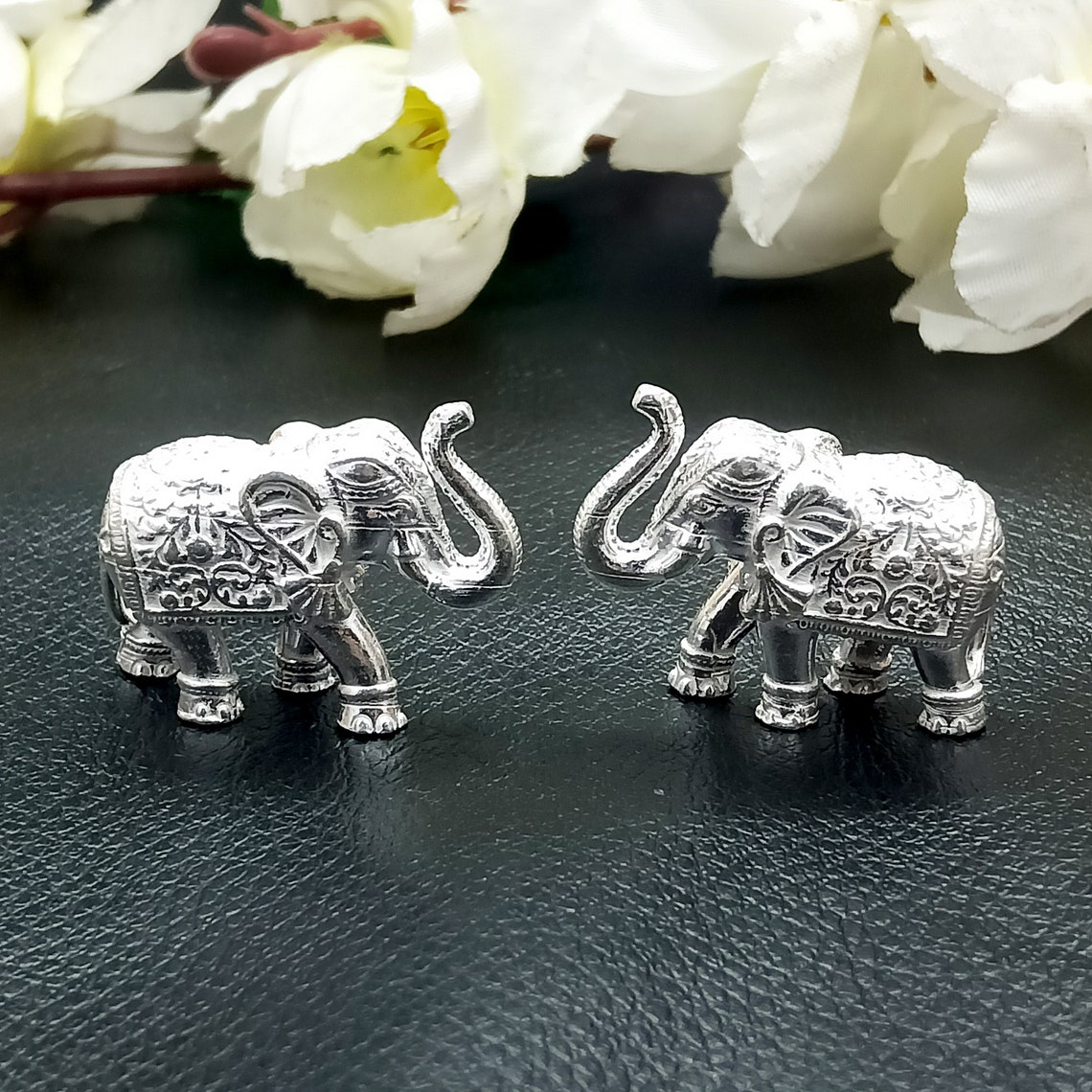 999 Silver Elephant Statue Elephant Article Silver Elephant Etsy