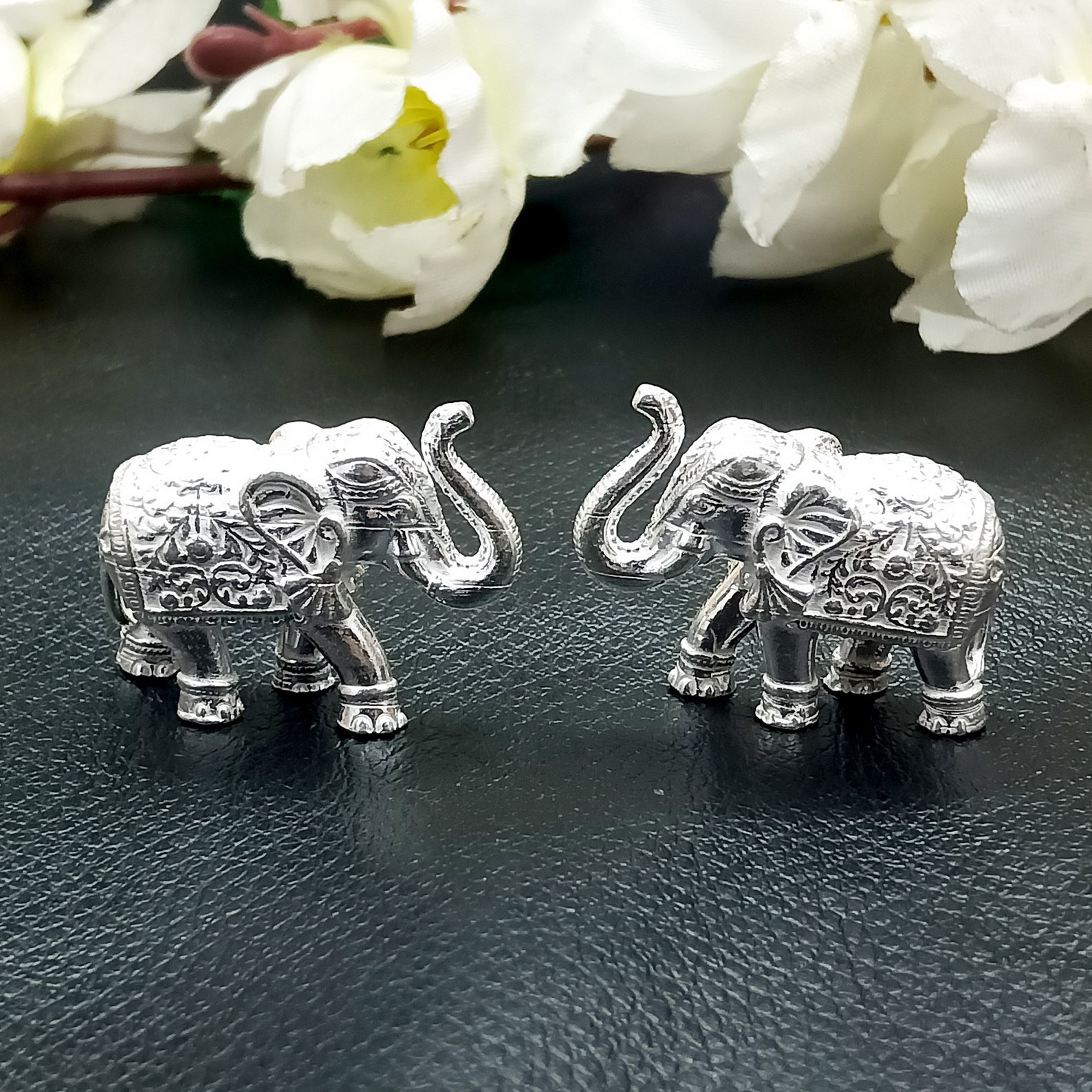 999 Silver Elephant Statue Elephant Article Silver Elephant Etsy