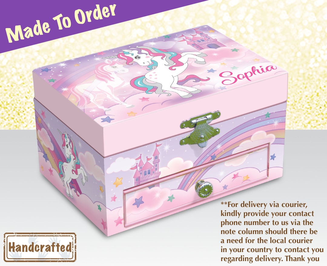Personalized Musical Jewelry Box, Unicorn Musical Jewelry Box, Gift for