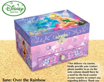 Musical Jewelry Box - Disney Tinkerbell, Vintage Musical Jewelry Box, Musical Jewelry Box, Musical Jewelry Box for Girls, Musical Box