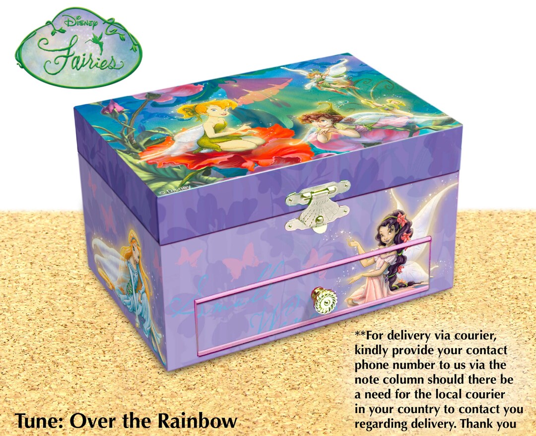 Musical Jewelry Box Disney Tinkerbell Vintage Musical Etsy