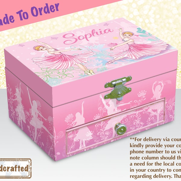 Kids Ballerina Jewelry Box Personalized Etsy