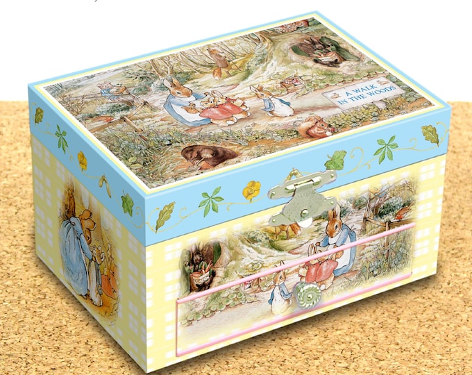 Peter Rabbit Music Box, Peter Rabbit Music Jewelry Box, Vintage Music ...