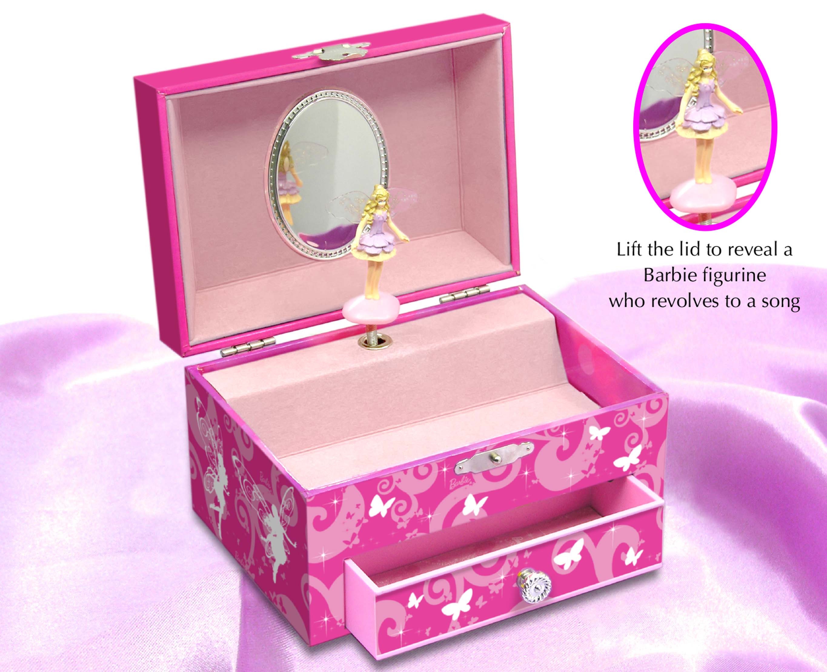 Musical Jewelry Box Barbie a Fairy Secret, Vintage Musical Jewelry Box