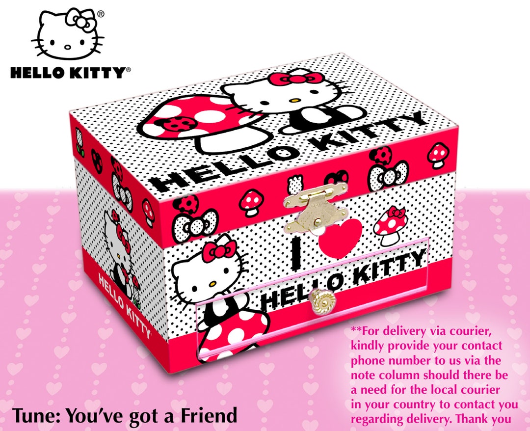 Musical Jewelry Box Hello Kitty, Vintage Musical Jewelry Box, Musical