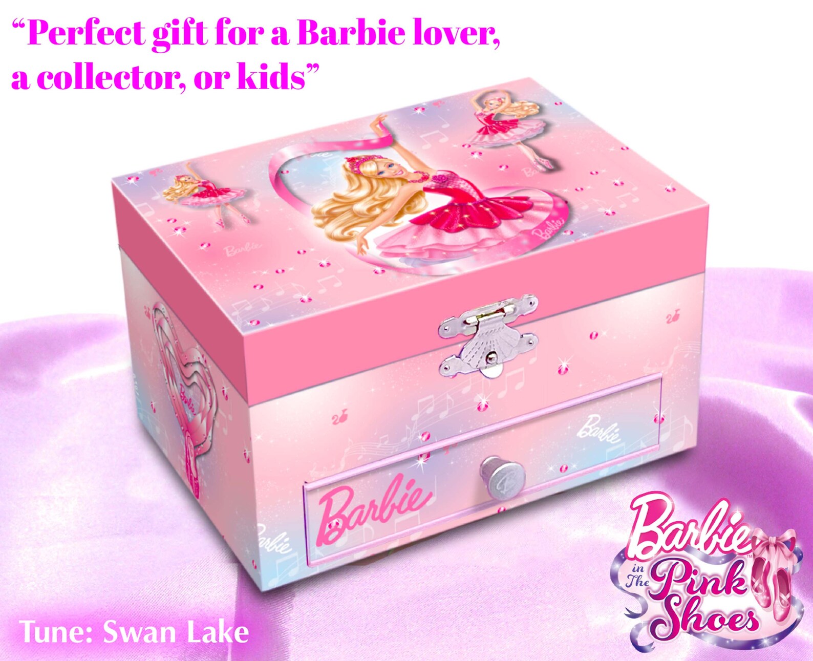 Musical Jewelry Box Barbie in The Pink Shoes Vintage Etsy