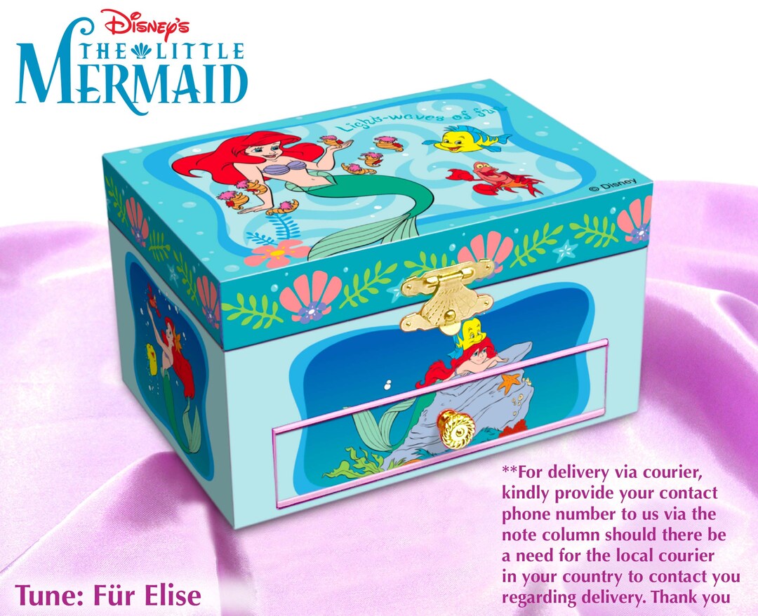 Musical Jewelry Box Disney Princess Airel, Littel Mermaid, Vintage