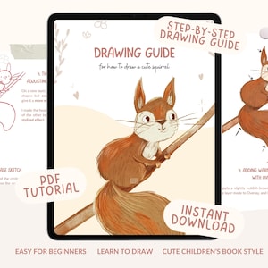 Procreate Squirrel Drawing Guide: Children's Book Style (PDF)