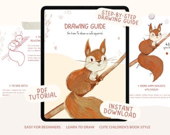 Procreate リスの描き方ガイド：児童書スタイル（PDF）