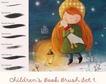 Procreate Children's Book Brush Set, Paper Canvas, Tutorial Video (Digital Download)