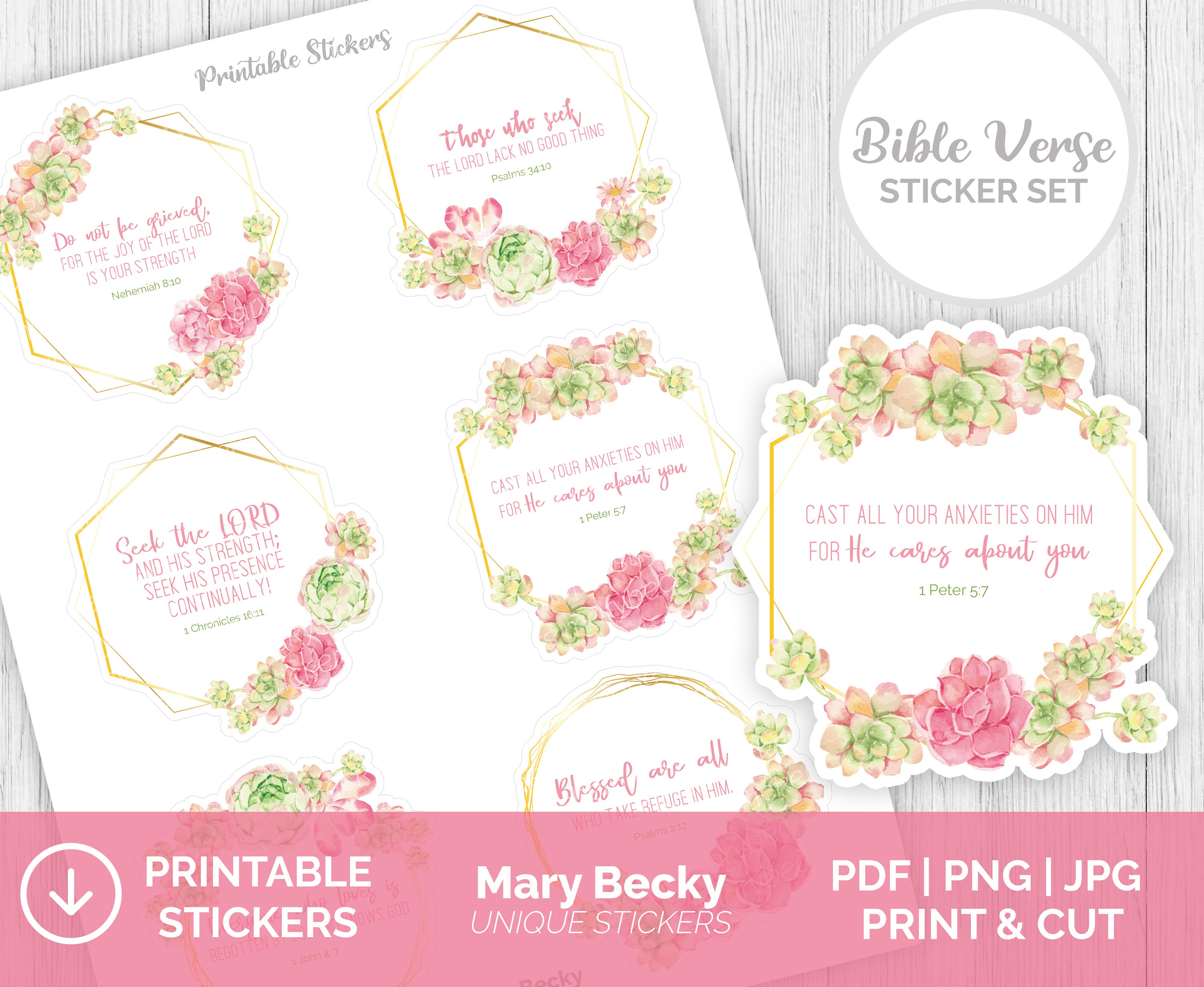 Printable Bible Verse Planner Stickers Religious sticker | Etsy
