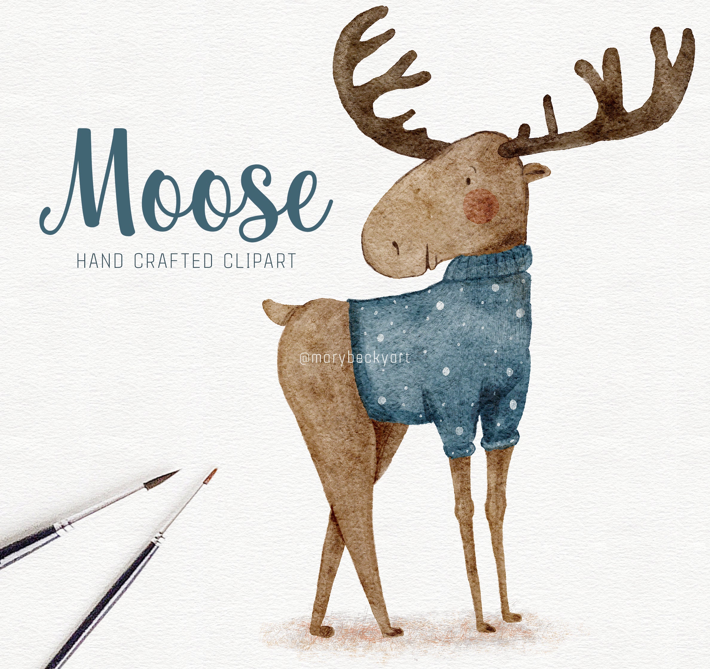 Holiday Moose Family Ceramic Bisque Painting DIY Paint Project 