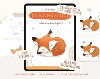 Procreate キツネの描き方ガイド、児童書スタイル（PDF）