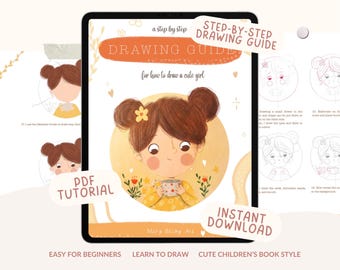 Procreate Tutorial, Cute Girl Drawing Guide, Children's Book Style (PDF)