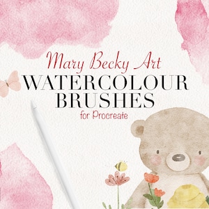 Procreate Watercolor Brush Set for iPad, Watercolor Brush Pack, Procreate Brushes, Paper Canvas for Procreate, Tutorial Video, iPad