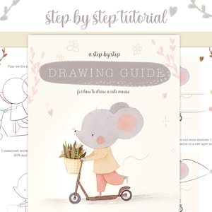 Comment dessiner et colorier une jolie souris, style livre pour enfants, guide de dessin étape par étape, procréation, avec didacticiel vidéo, pdf